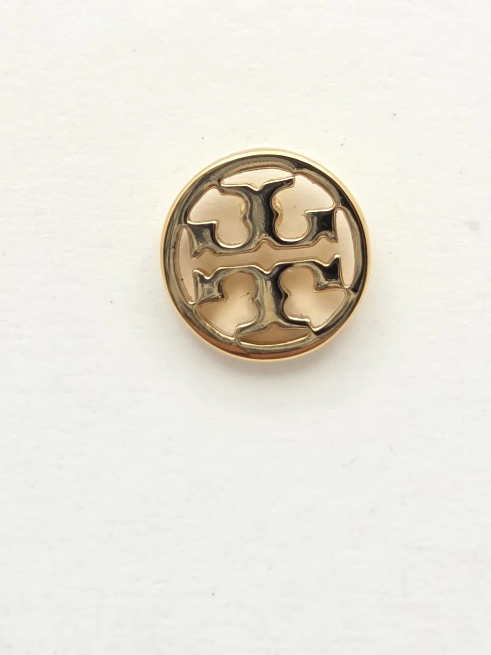 Tory Burch Gold Tone Miller Logo Circle Stud Earrings NWT